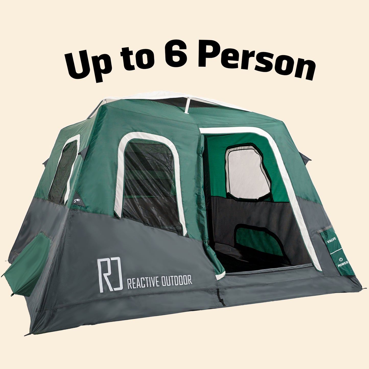 Large-Sized 2-Step Cabin Tent + FREE Camping Tarp (Up To 6 Person, EU)