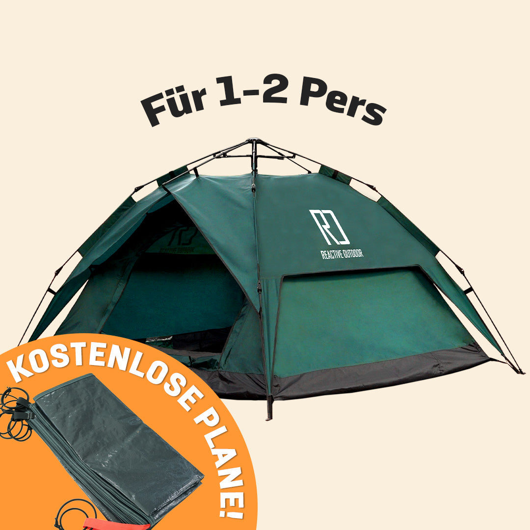 Kleines 3-Sekunden-Zelt + GRATIS Campingplane (Bis zu 2 Personen, DE)