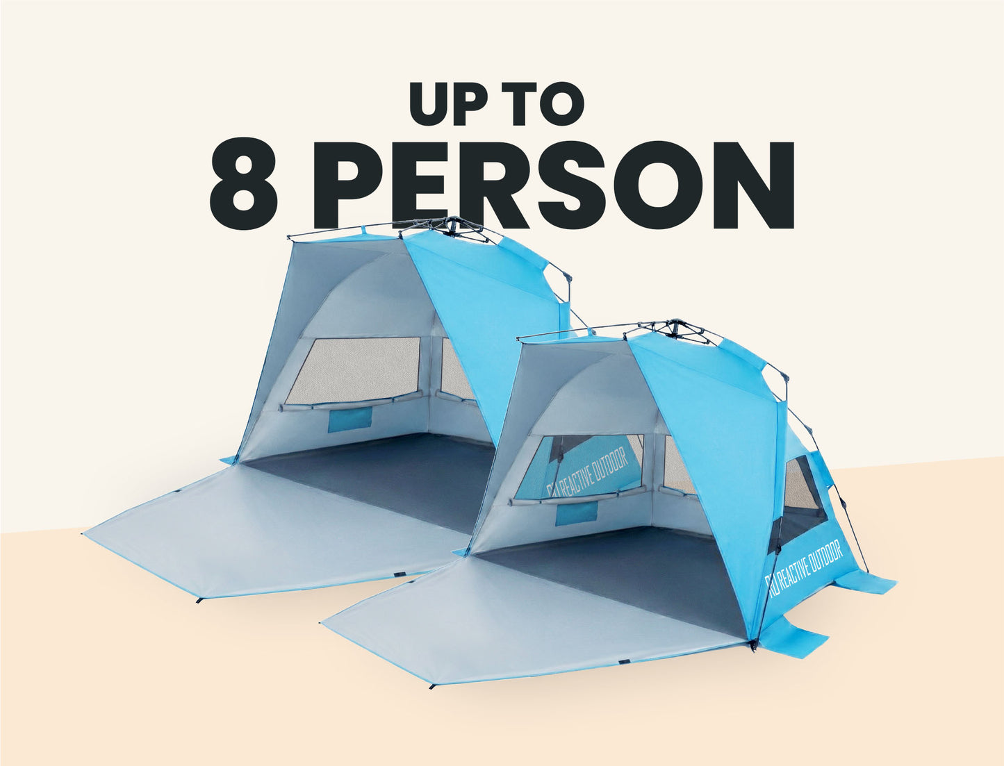 1 Small-Sized + 1 Large-Sized 3 Secs Cabana (Up to 8 Person, US)