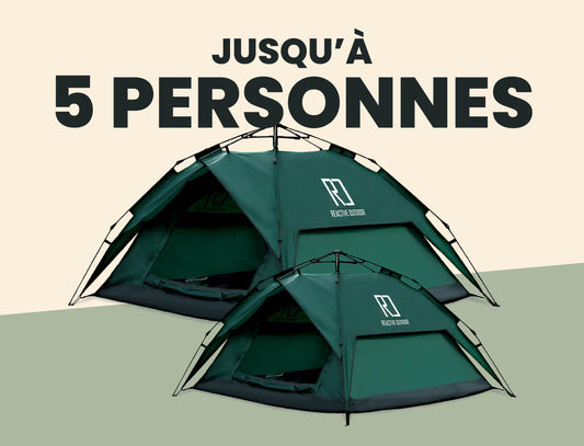 1 Tente Petite + 1 Tente 3 Secs Tent Grande + 2 Bâches de camping GRATUITES (Jusqu’à 5 personnes, FR)