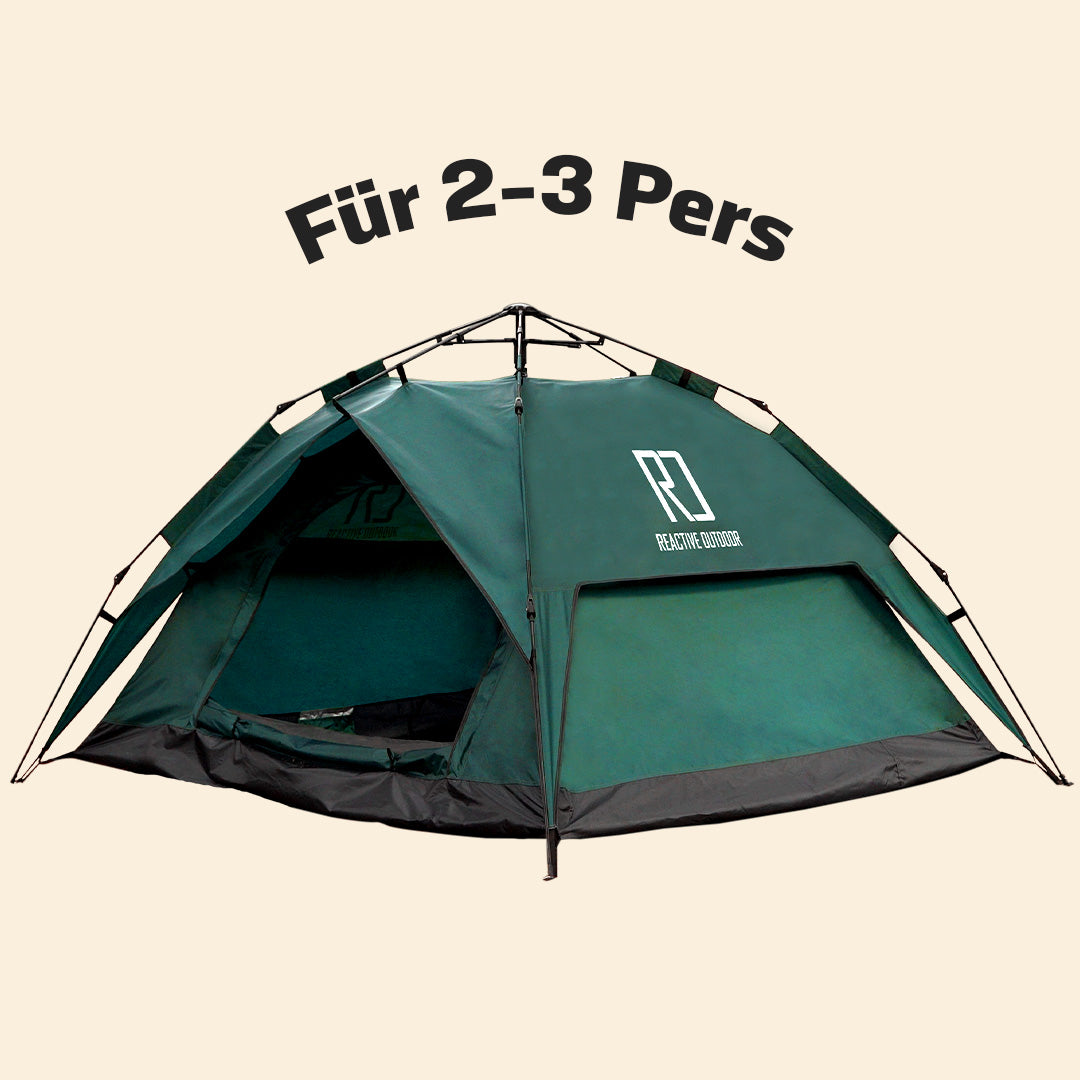 Großes 3-Sekunden-Zelt + GRATIS Campingplane (für 2-3 Personen, DE)